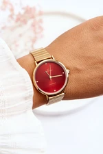 Women's waterproof watch on Giorgio&Dario bracelet Gold-Red