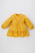 DEFACTO Baby Girl Long Sleeve Twill Dress