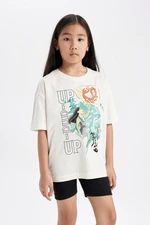 DEFACTO Girls Disney Mulan Oversize Fit Crew Neck Short Sleeve T-Shirt