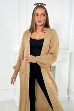 Long cardigan camel sweater