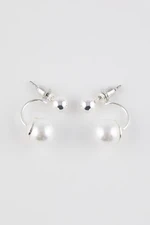 DEFACTO Women&#39;s Pearl Detailed Silver Earrings