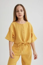 DEFACTO Girls' Short Sleeve Blouse