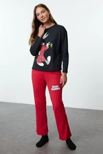 Trendyol Bugs Bunny Licensed Black 100% Cotton Knitted Pajama Set