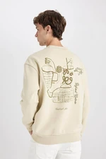 DEFACTO Boxy Fit Crew Neck Back Printed Sweatshirt