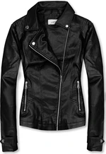 Bikerjacke mit Kragen Schwarz