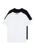 Trendyol Multicolor Men's Basic Slim Fit 100% Cotton 2-Pack Crew Neck Short Sleeved T-Shirt.