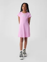Ružové dievčenské mini šaty GAP