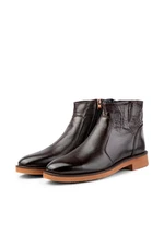 Ducavelli Bristol Genuine Leather Non-Slip Sole With Zipper Chelsea Daily Boots Brown.