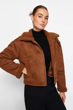 Trendyol Brown Jacket Coat With Plush Inside