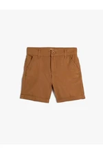 Koton Boys' linen shorts with buttoned pockets