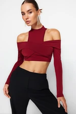 Trendyol Burgundy Blouse with Window/Cut Out Detail