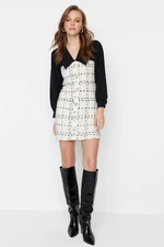 Trendyol Ecru Tweed Woven Dress