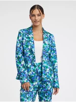 Green-blue women's floral women's blazer ORSAY