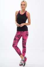 Pink leggings with black patterns