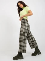 Khaki wide woolen pants