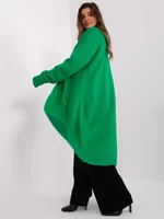 Zelený dámský pletený kardigan