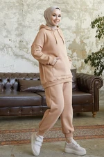 InStyle Merva Three Thread Tracksuit Set - Biscuit