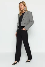 Trendyol Black Pocket Detail Straight/Straight Cut Woven Trousers