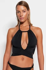 Trendyol Black Halter Neck Cut Out/Window Bikini Top