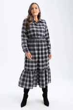 DEFACTO Long Sleeve Midi Long Sleeve Woven Dress