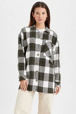 DEFACTO Relax Fit Plaid Long Sleeve Woven Tunic