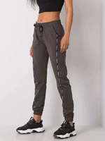 Women's dark khaki cotton sweatpants