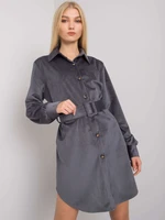 Graphite dress with buttons