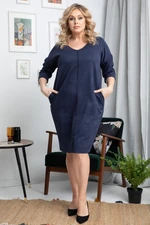 Karko Woman's Dress SA849 Navy Blue