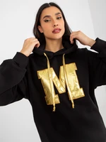 Women's Black Hoodie Letter M