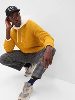 Yellow men's patterned sweater with a blend of GAP wool