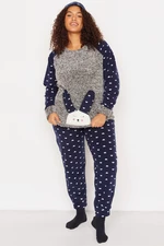 Trendyol Curve Gray Melange Wellsoft Pajamas Set