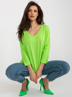 Lime basic women's blouse