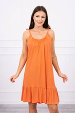 Dress with thin straps dark apricot