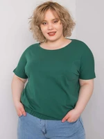 Dark green cotton blouse of larger size