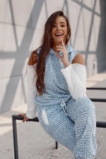 Patterned tracksuit in blue