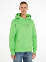 Light Green Mens Sweatshirt Tommy Hilfiger Curve Logo - Men