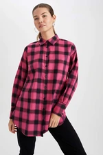 DEFACTO Relax Fit Flanel Plaid Long Sleeve Tunic