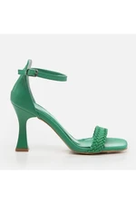 Hotiç Women's Green Heeled Sandals