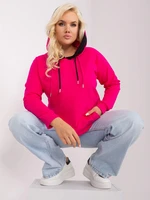 Basic fuchsia-sized sweatshirt plus with pocket