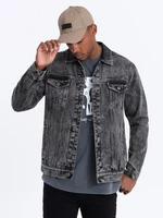 Ombre Men's denim jacket katana - dark grey