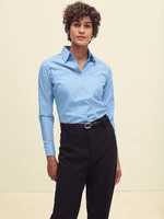 Blue women's poplin shirt classic Fruit Of The Loom