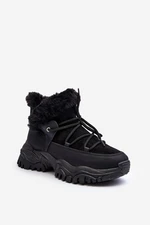 Women's Trapper Shoes with Black Cresandi Fur