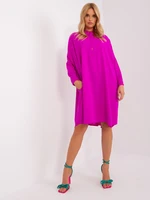 Fuchsia button-down oversize dress