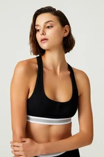 LOS OJOS x Melody Black Cotton Ribbed Bra