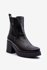 Women's leather high-heeled boots Lemar Kodra