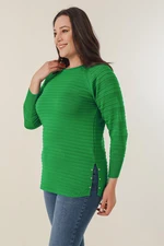 By Saygı Stone Detailed Side Plus Size Sweater