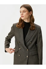 Koton Blazer Jacket Double Breasted Buttoned with Flap Pockets