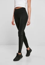 Women's high-waisted leggings black/black