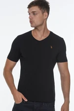 T8568 DEWBERRY V-NECK MEN'S T-SHIRT-BLACK