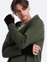 Ombre Asymmetrical men's sweatshirt with a spacious hood NANTES